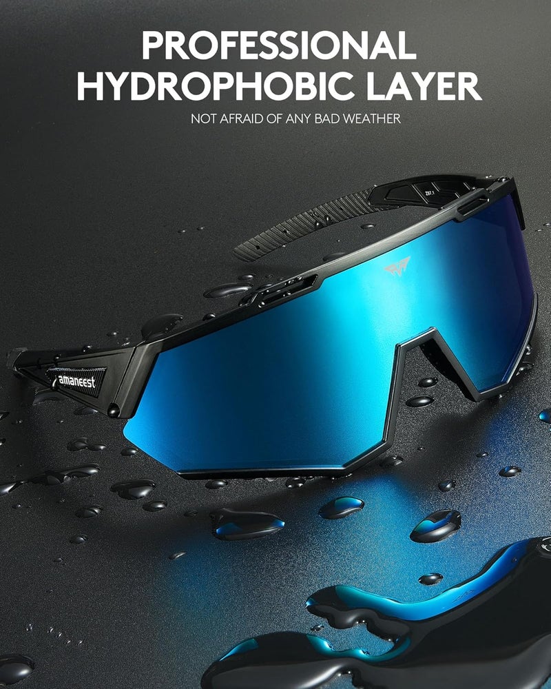 AMANEEST Sunglasses UV Protection Cycling Sunglasses for Men and Women,Impact Resistance Z87.1 for Construction - Image 2